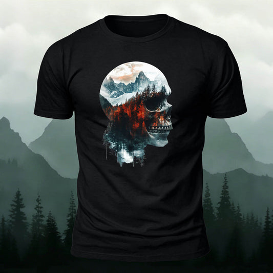 Skull Art Landscape Print Unisex Cotton T-Shirt