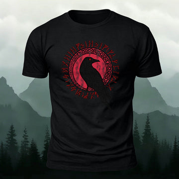 100% Cotton Vintage Viking Rune Bird Graphic T-Shirt