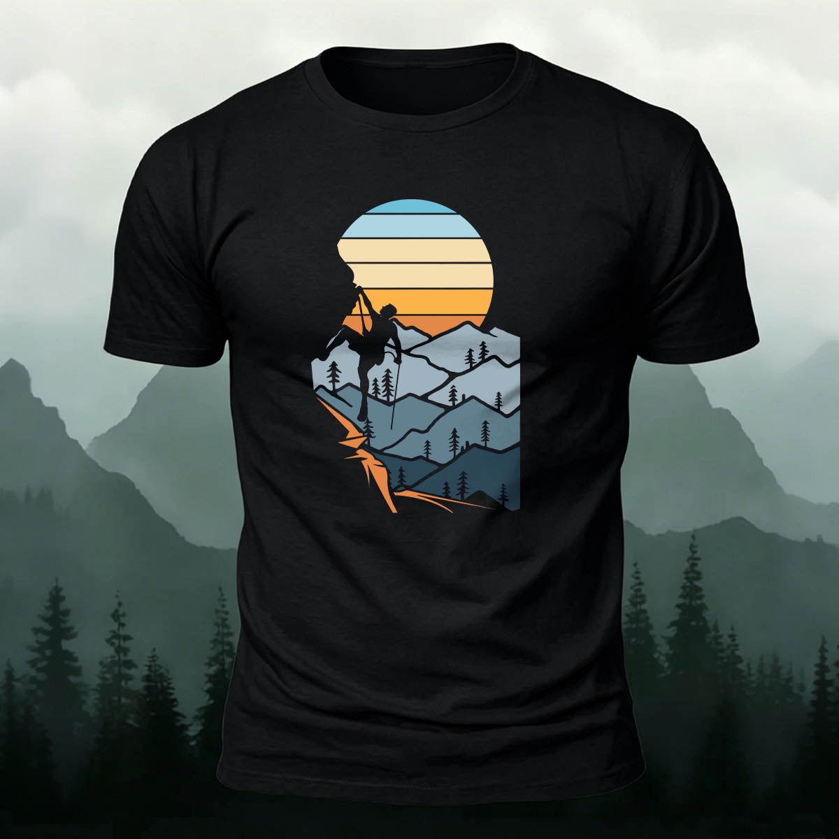 Outdoor Hiking Enthusiasts Adventure Print Cotton Tee