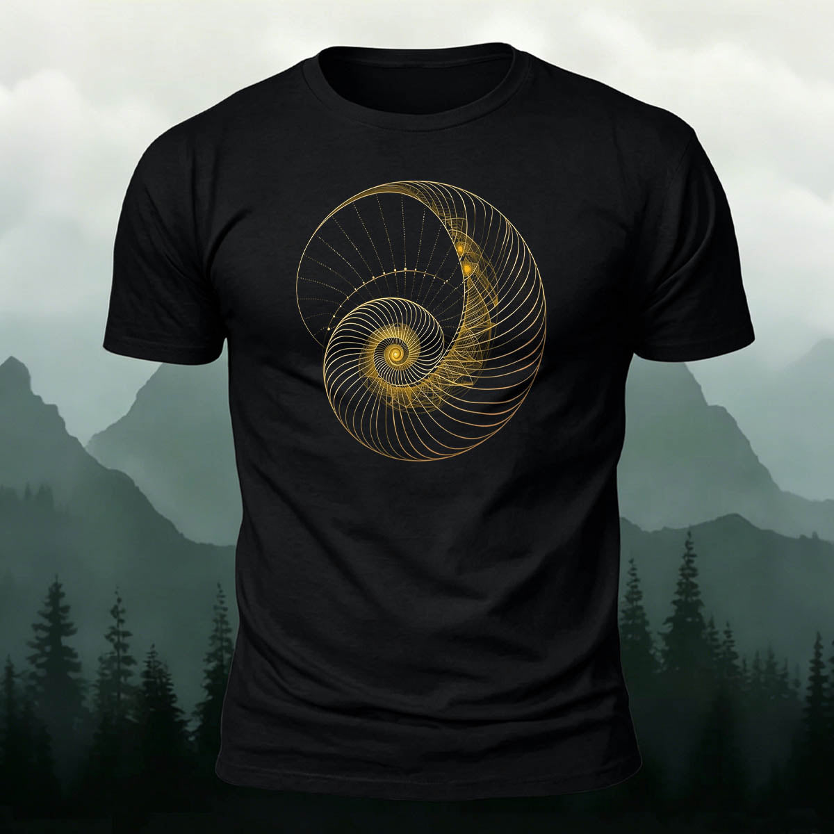 Combed Cotton Spiral-Striped Printed Casual T-Shirt
