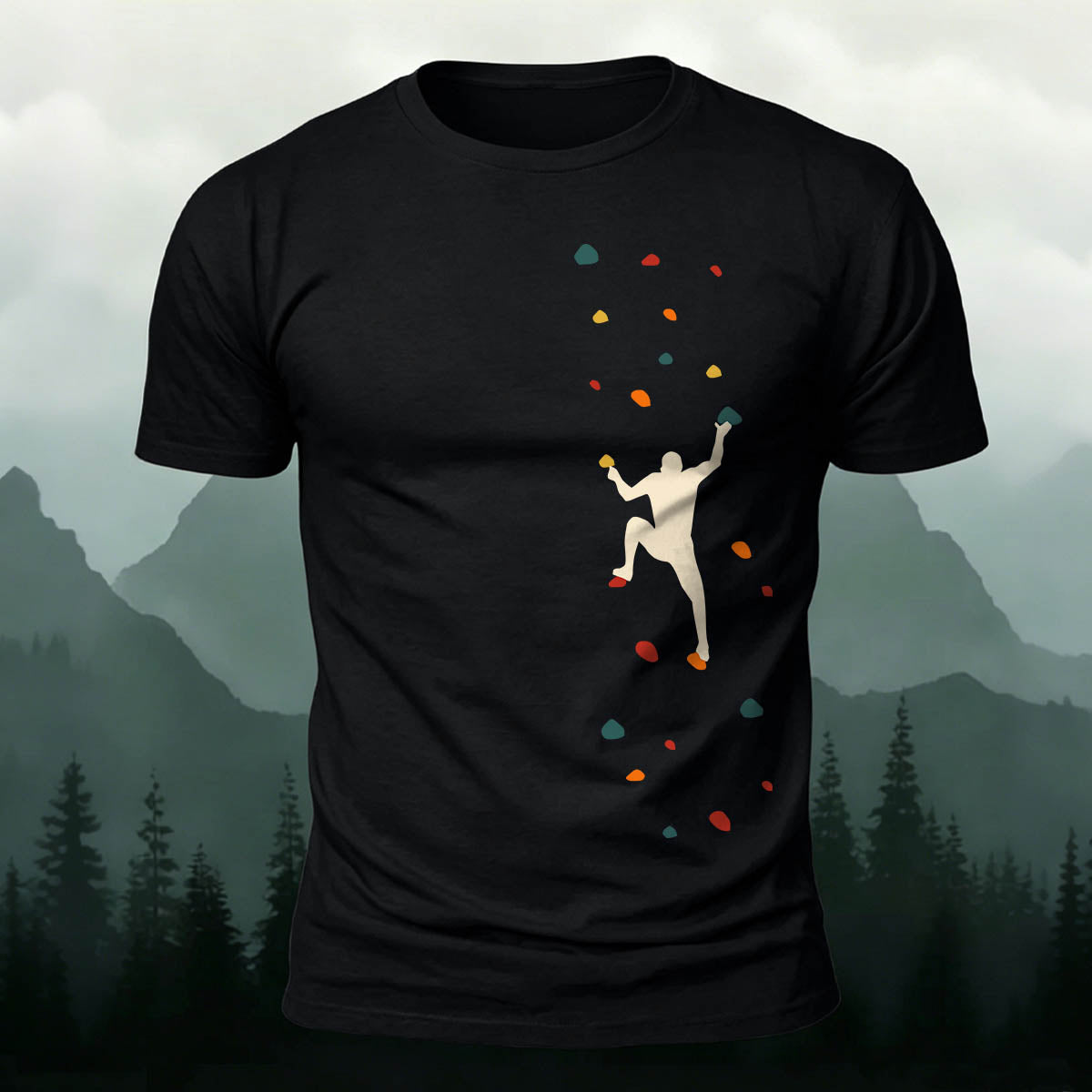 Rock Climbing Print Outdoor Cotton T-Shirt