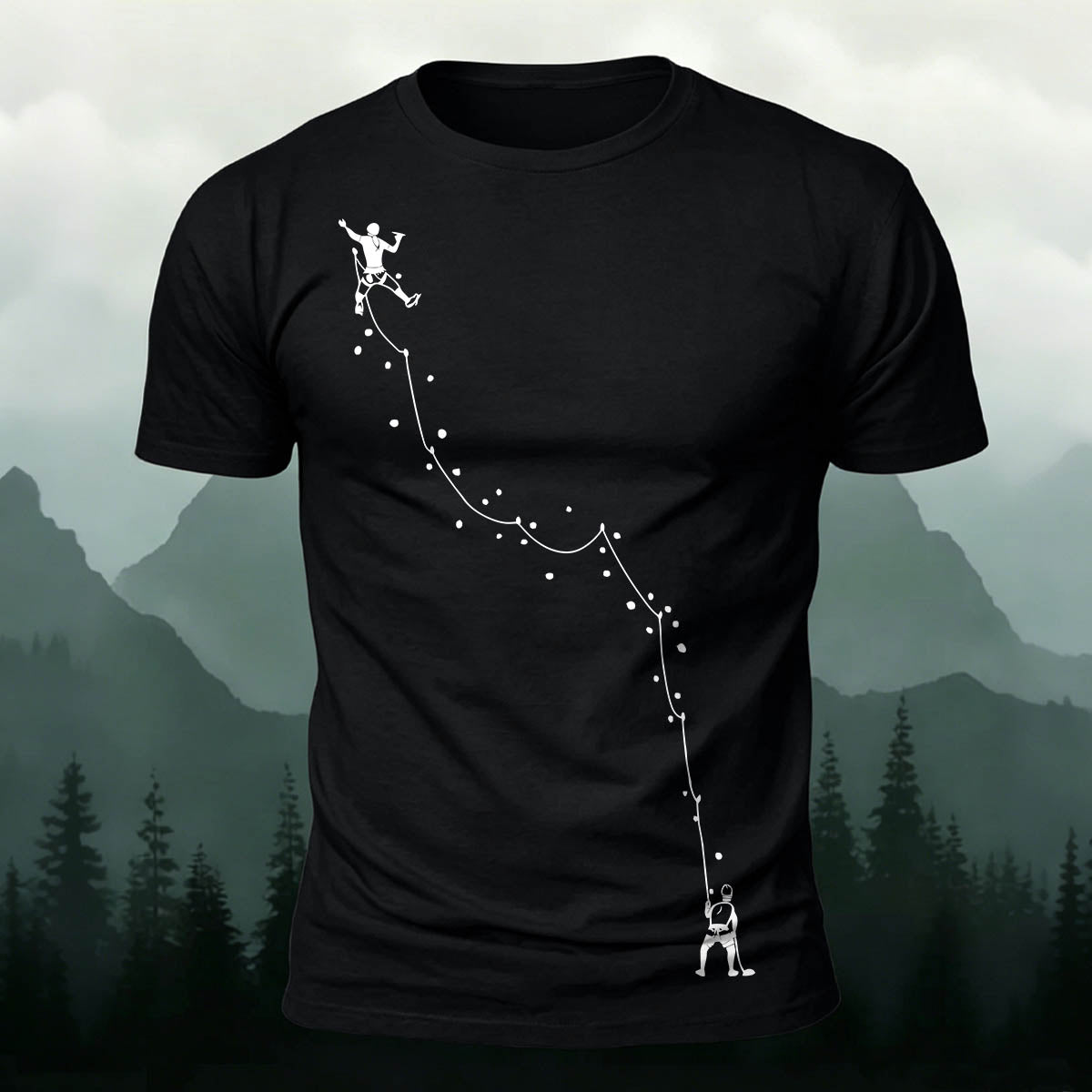 Climbing Route Simple Casual Skin-Friendly T-Shirt