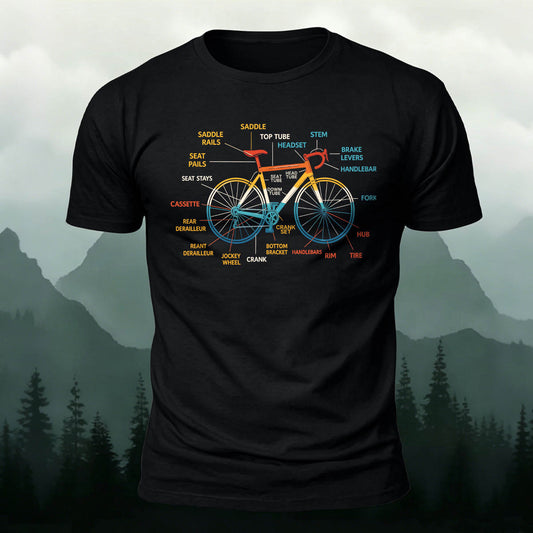 Bicycle Logo Minimalist Print Basic Cotton T-Shirt