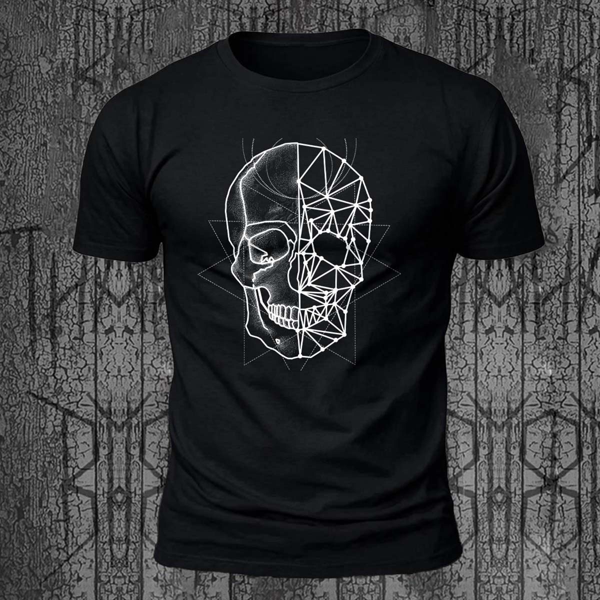 Line Skeleton Graphic Casual 100% Cotton T-Shirt