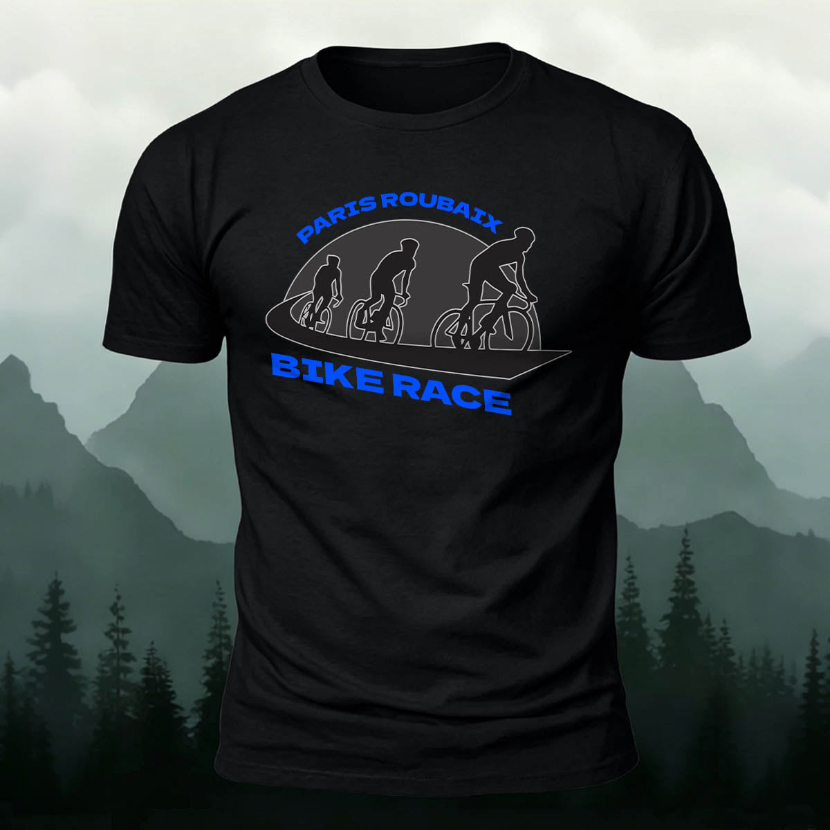 Bike Race Print Casual Versatile Cotton T-Shirt