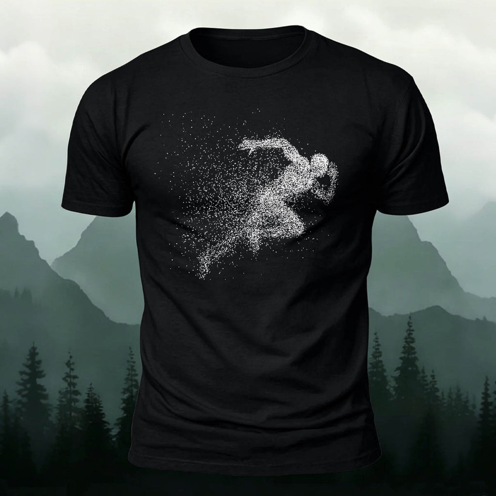 Running Character Print Casual Cotton T-Shirt