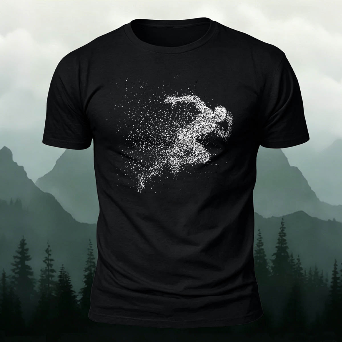 Running Character Print Casual Cotton T-Shirt