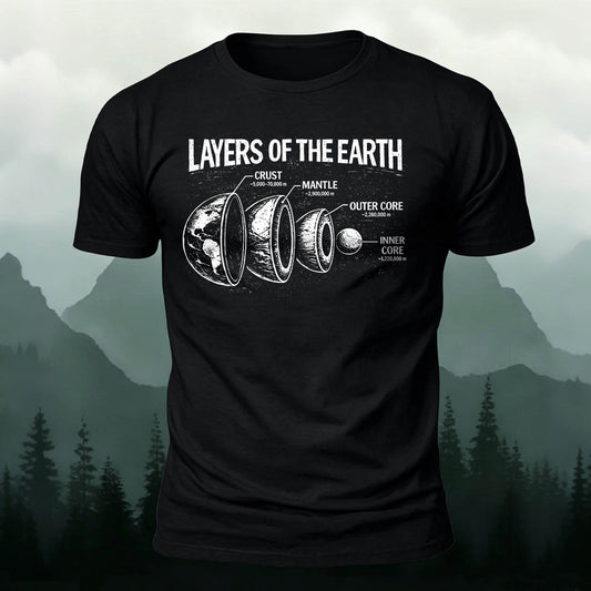 Premium Cotton Vintage Layers Of The Earth Casual Tee