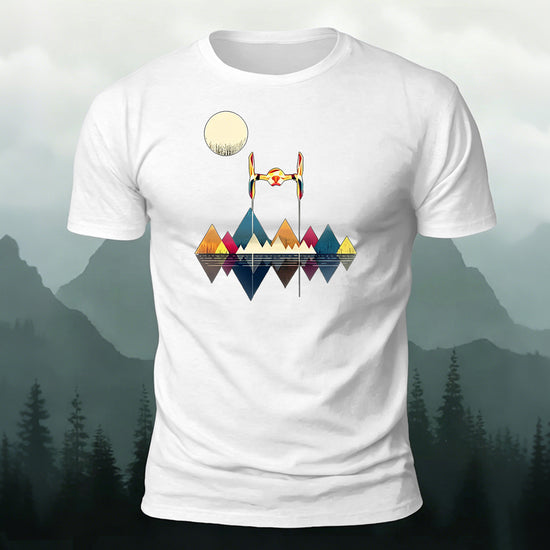 Color Graphic Print Premium Cotton Casual T-Shirt White