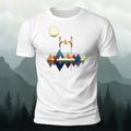 Color Graphic Print Premium Cotton Casual T-Shirt White