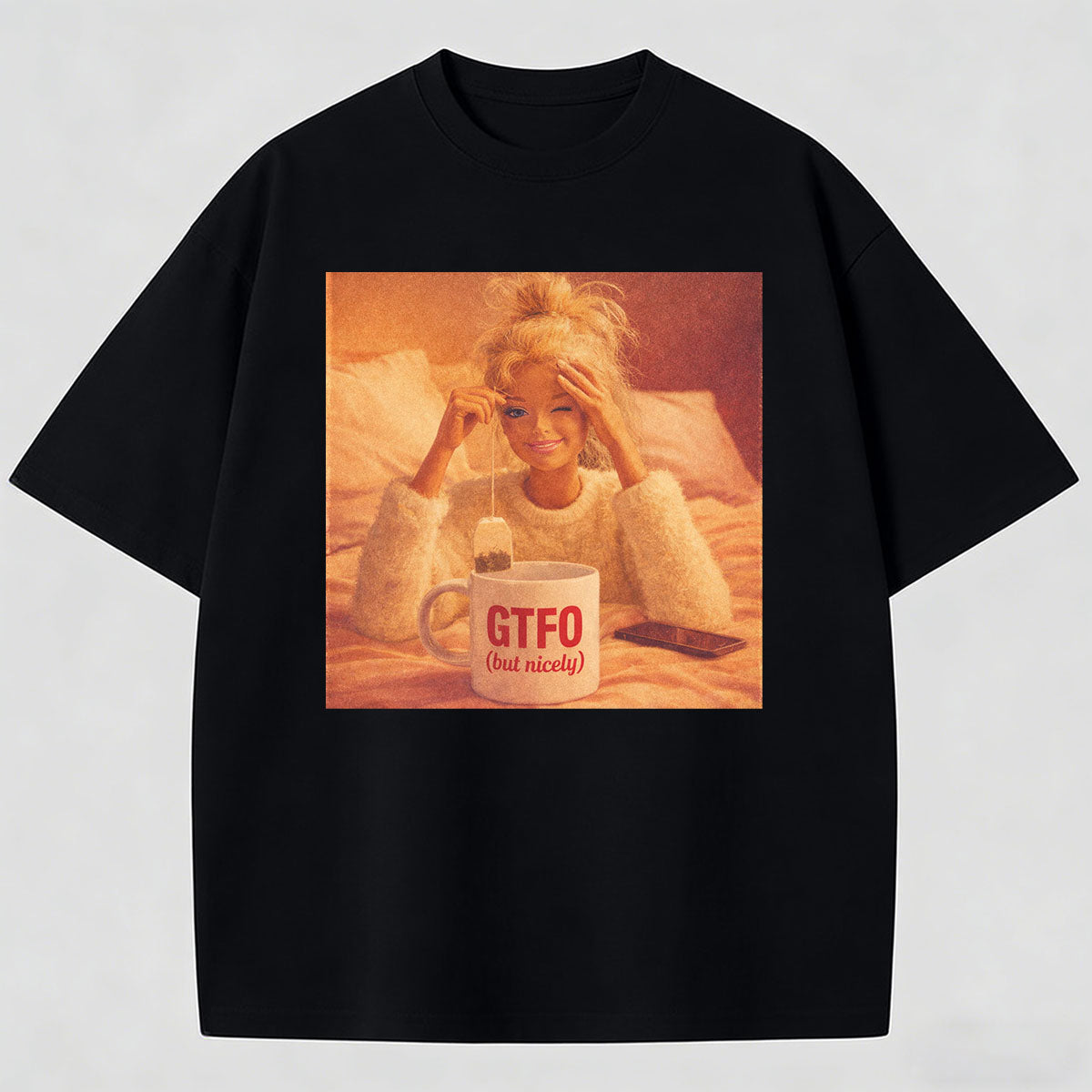 Beautiful Meme Print Pattern Cotton T-Shirt