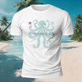 Octopus Eating Ice Cream Print Versatile Breathable Cotton Tee