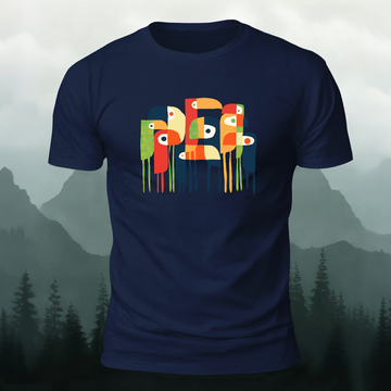 Abstract Bird Artistic Casual Premium Cotton T-Shirt