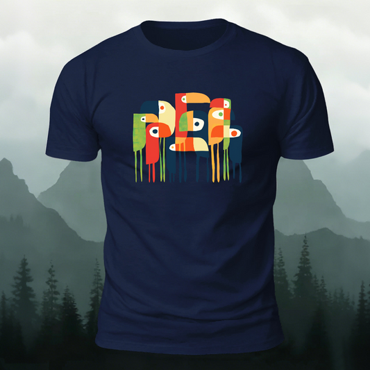 Abstract Bird Artistic Casual Premium Cotton T-Shirt
