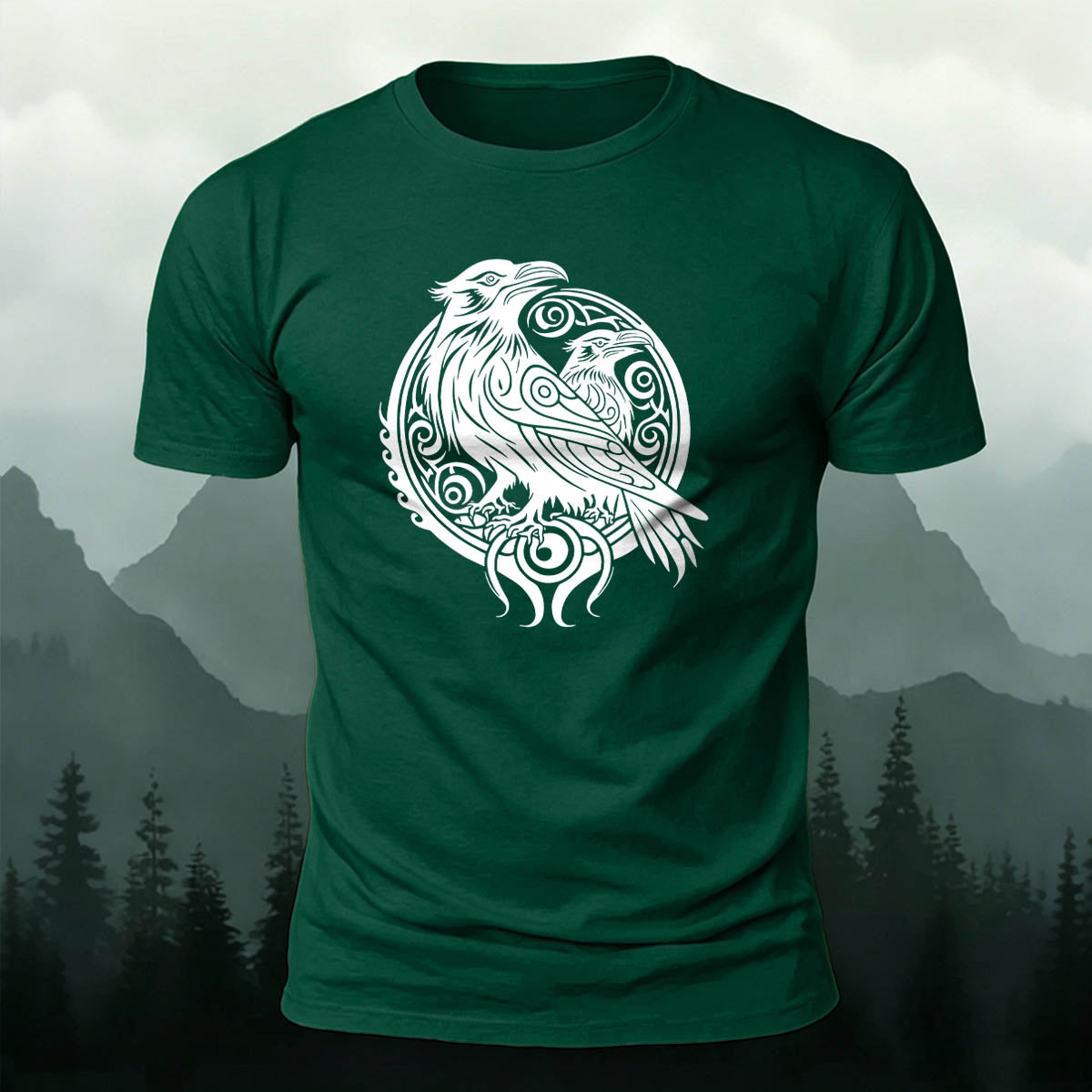 Bird Pattern Casual Natural 100% Cotton T-Shirt