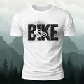 Bike Letter Print fashionable Breathable Material T-Shirt White