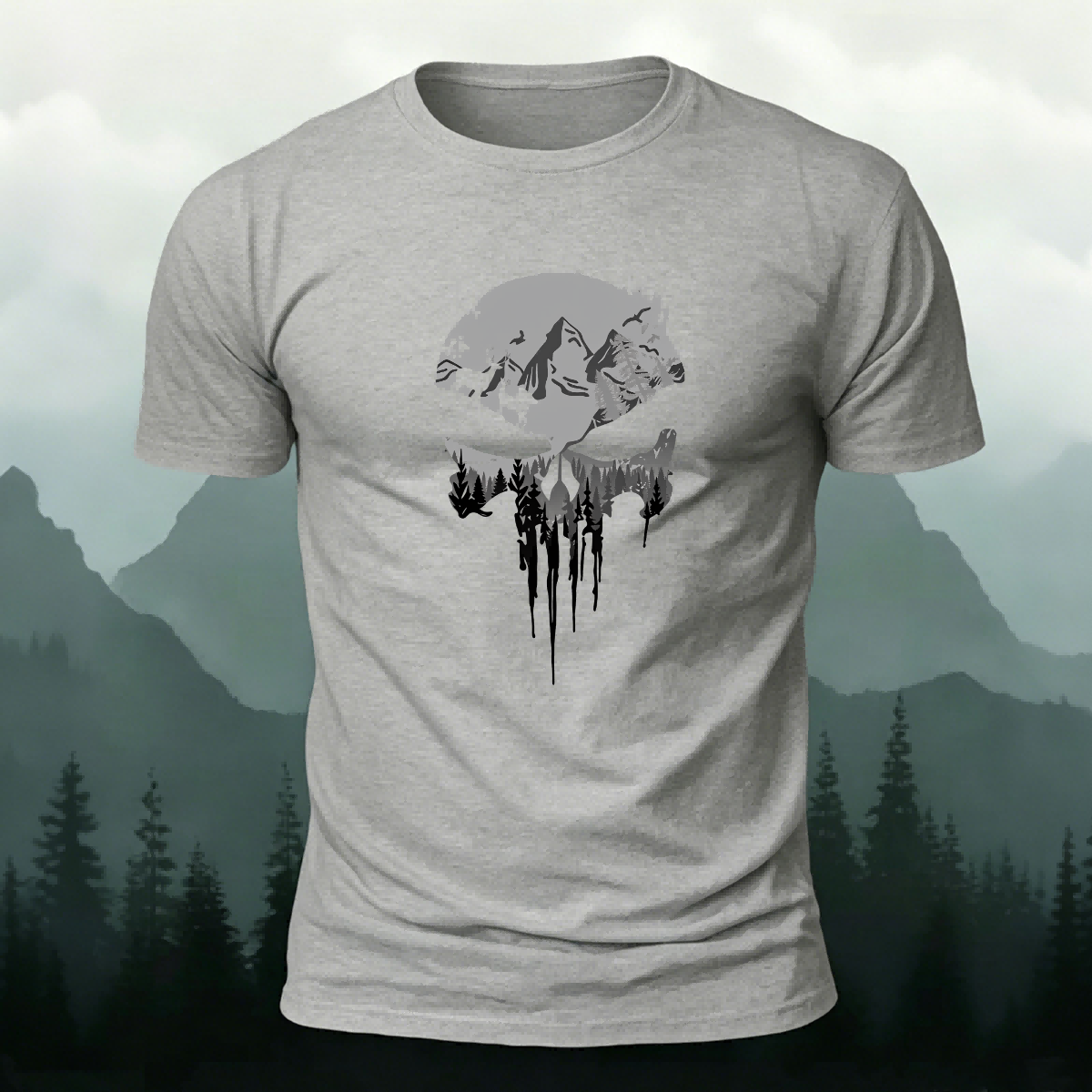Valley Pattern Casual Outdoor Premium Cotton T-Shirt