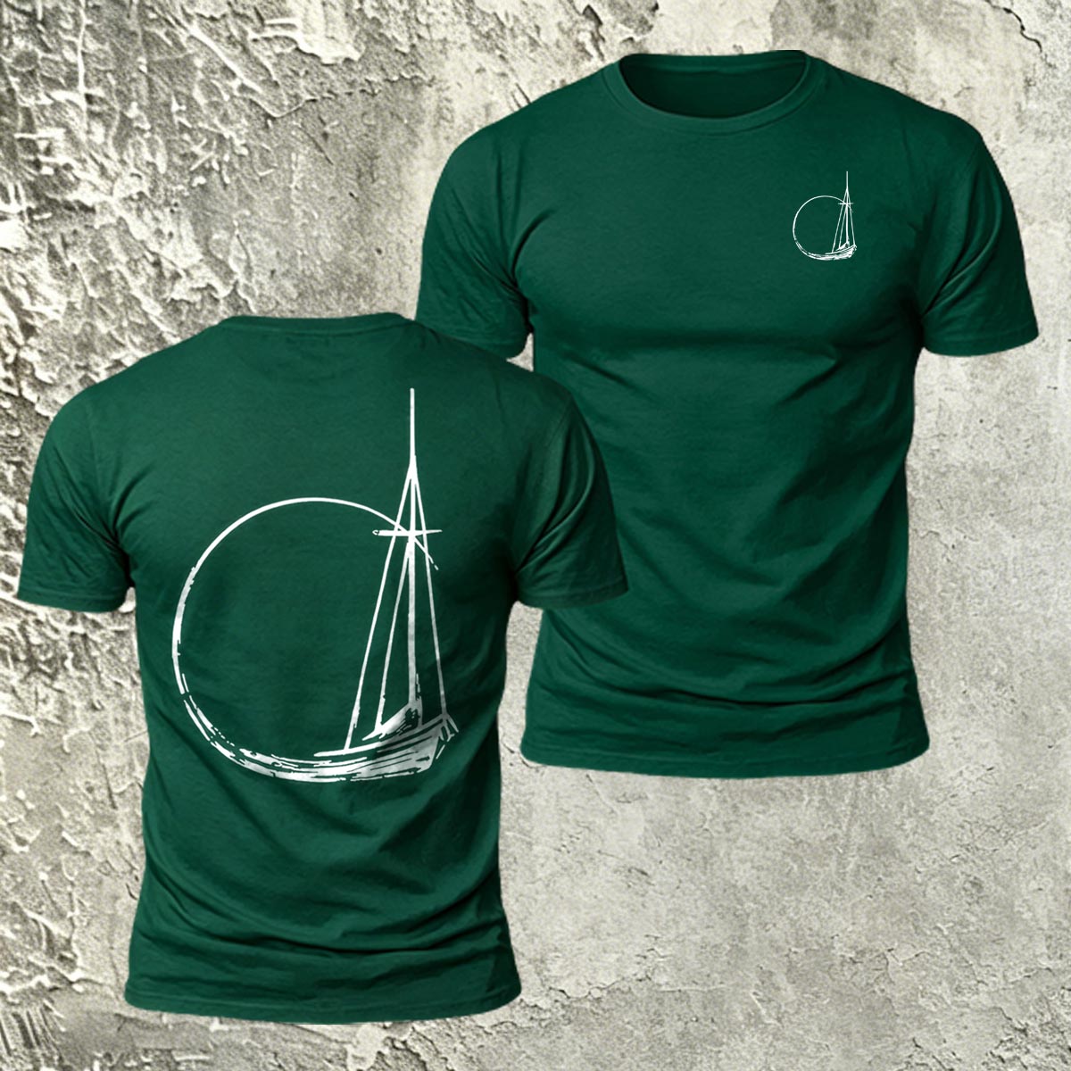 Minimalist Sailboat Line Fashion Skin-Friendly T-Shirt