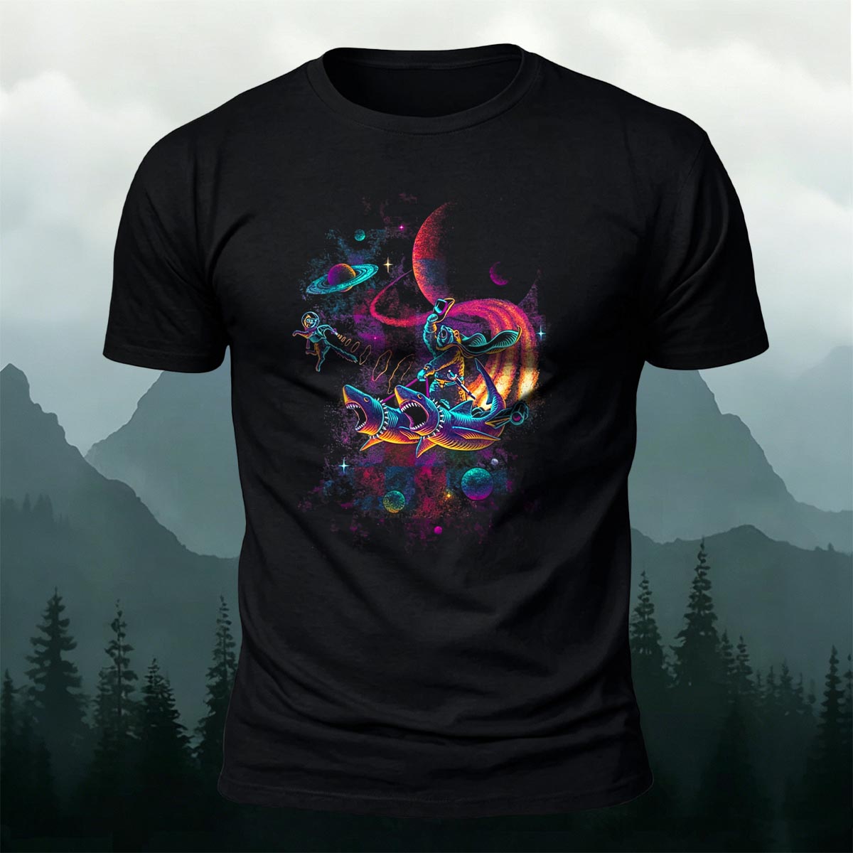 Fun Starry Sky Print Fashionable Breathable T-Shirt