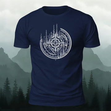 Design-style Pattern Outdoor Trendy Premium Cotton Tee Navy