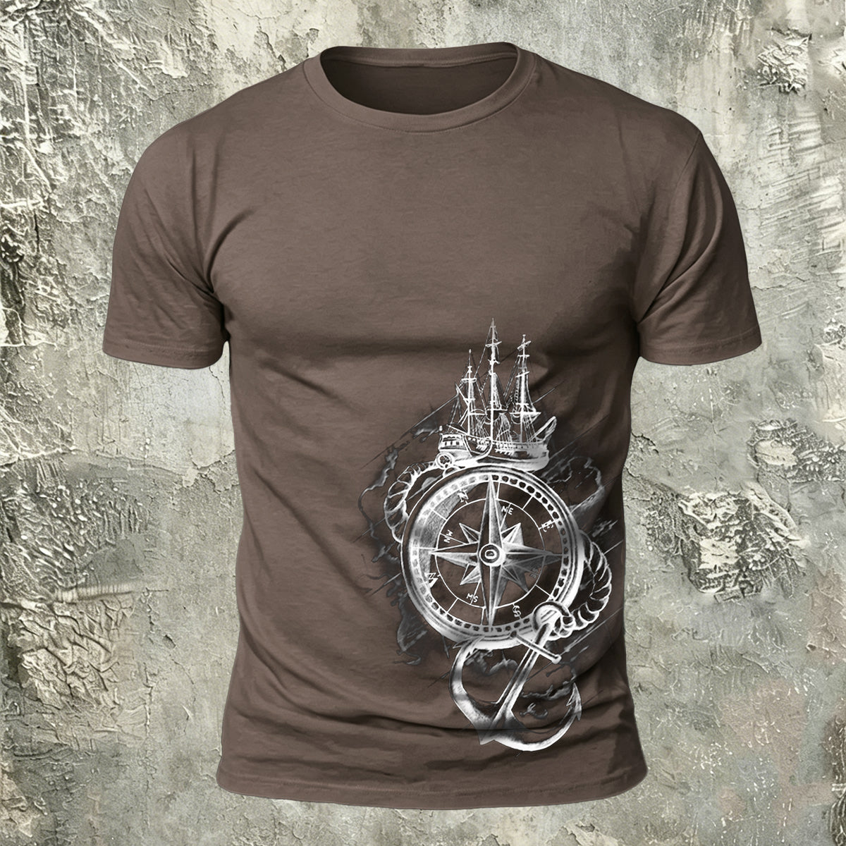 Nautical Graphic Premium Cotton Crew Neck T-Shirt