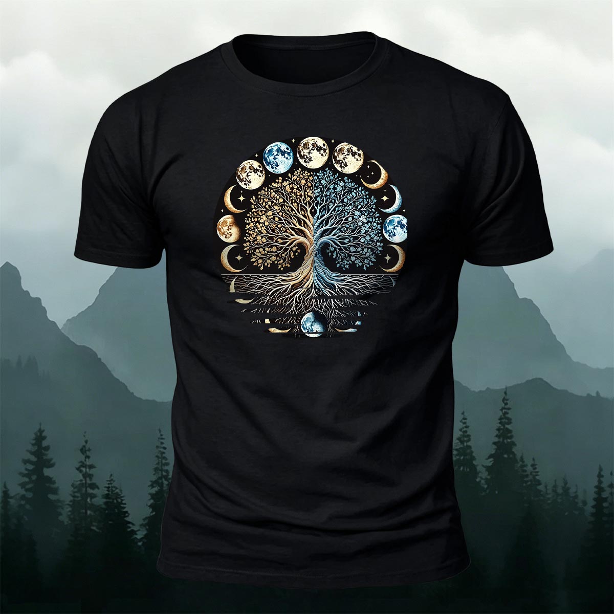 Tech Moon Fashion Print Casual Cotton T-Shirt