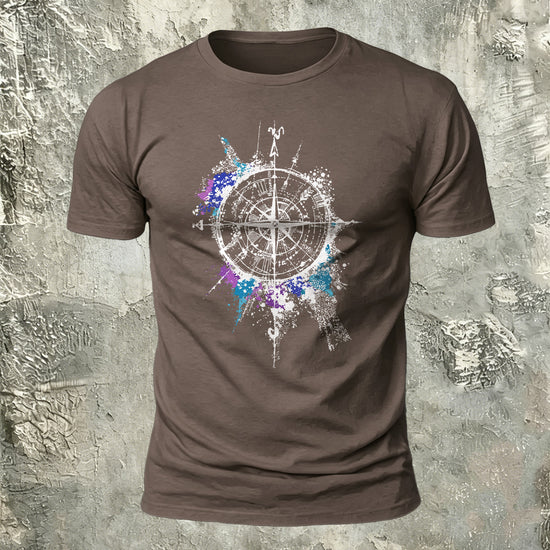 Compass Art Graphic 100% Cotton Casual T-Shirt CO