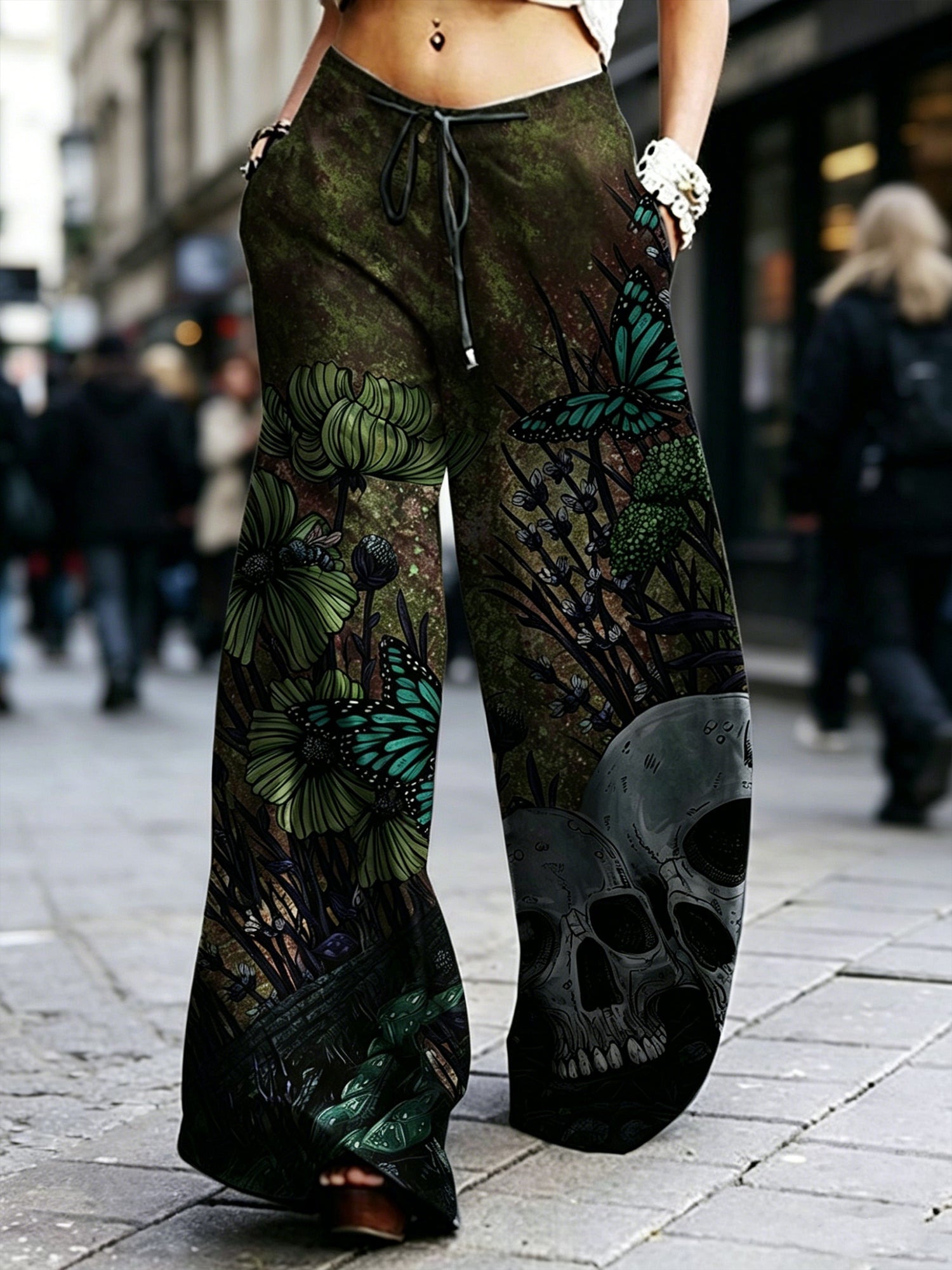 Dark Rock-style Straight-leg High-waist Work Pants