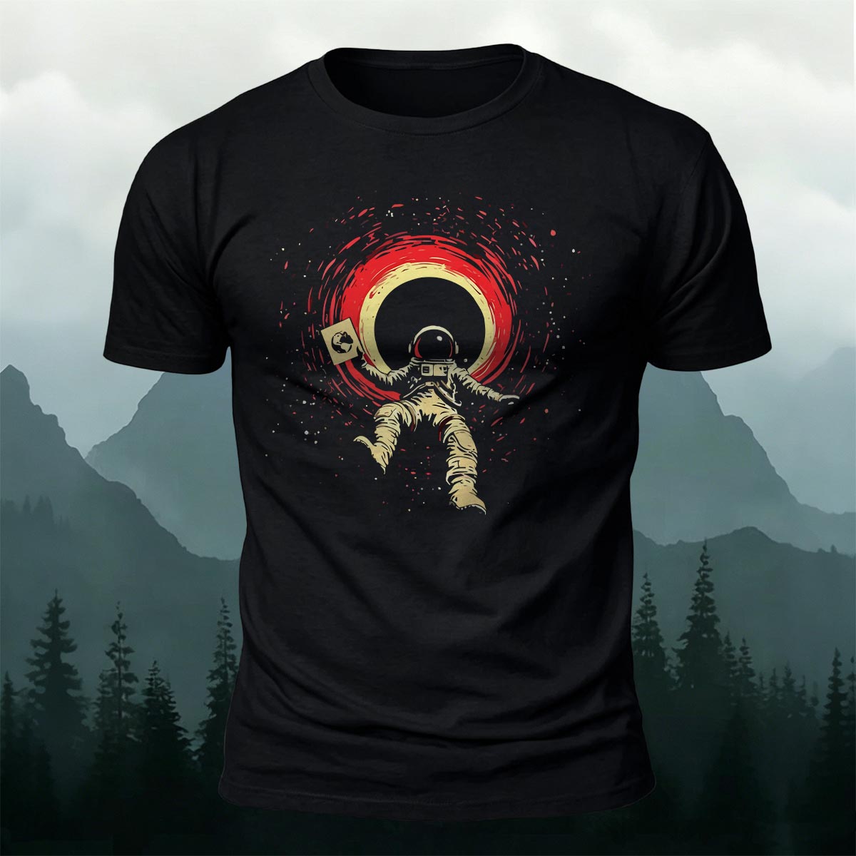 Cosmic Dream Space Print Casual Cotton T-Shirt