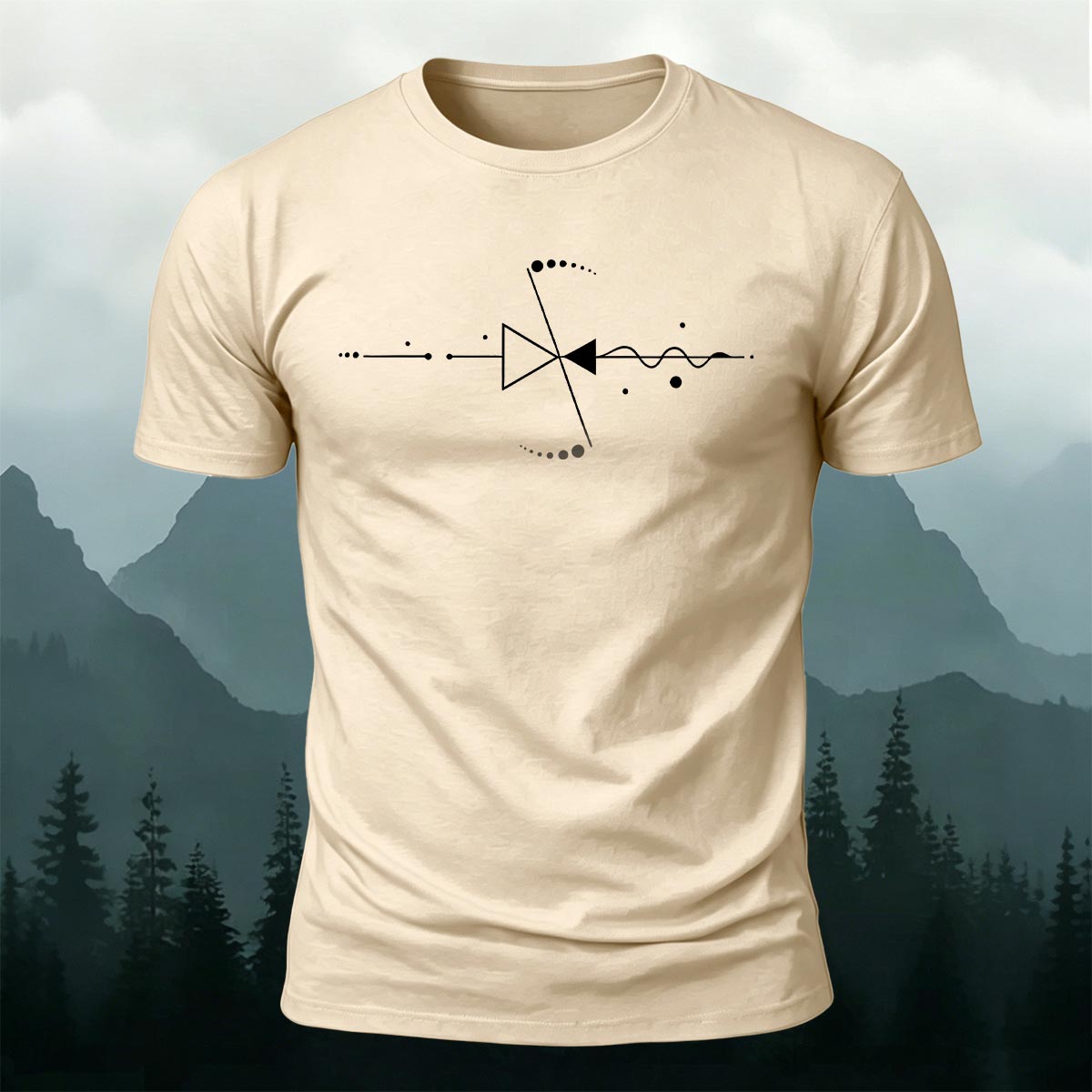 Simple Geometric Print Casual 100% Cotton T-Shirt