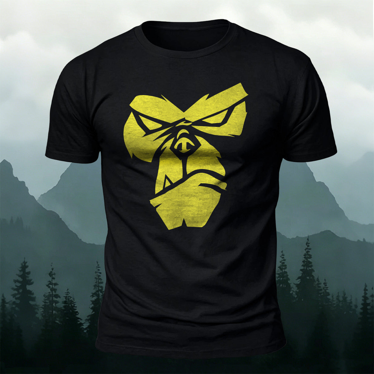 Cool Gorilla Face Print Casual Cotton T-Shirt