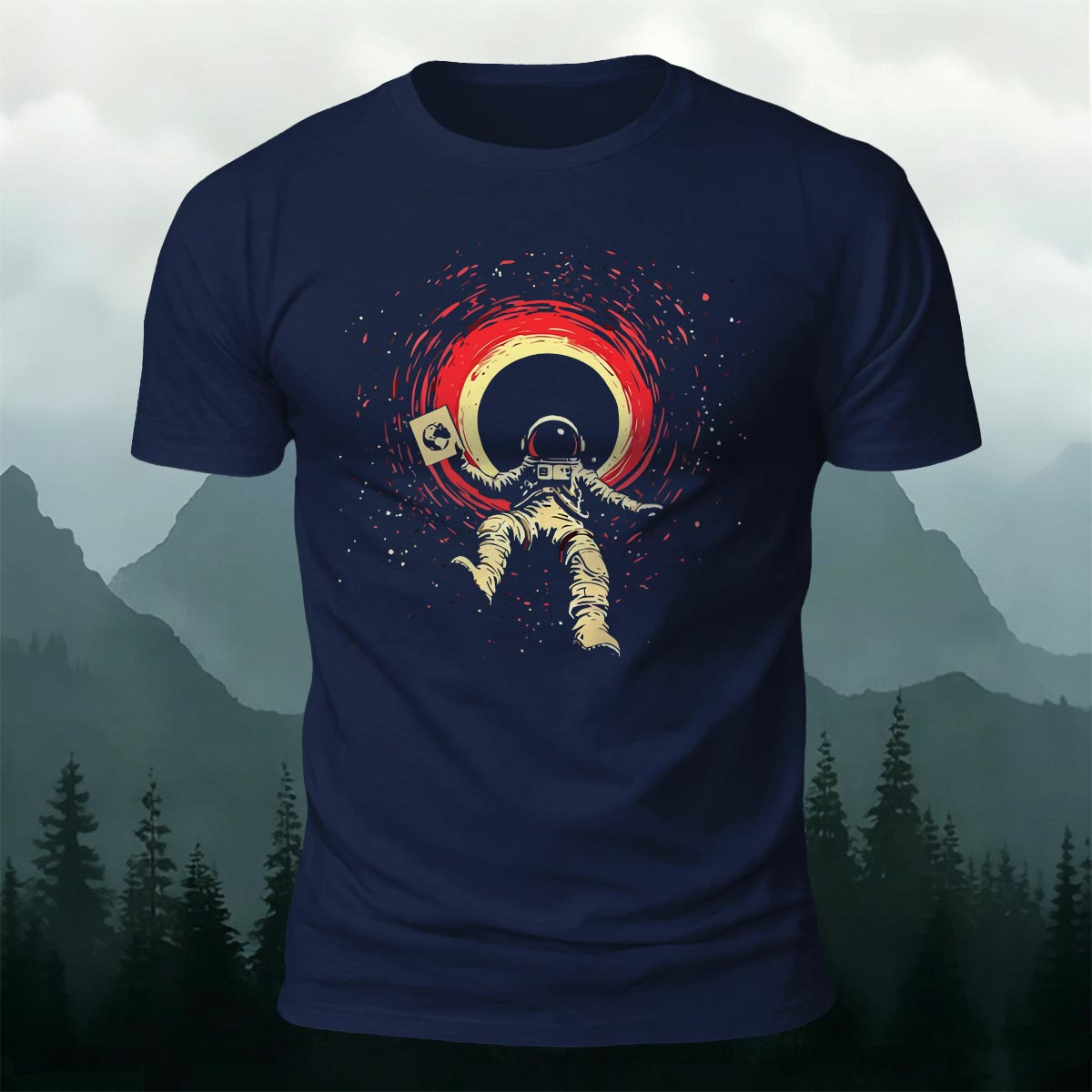 Cosmic Dream Space Print Casual Cotton T-Shirt