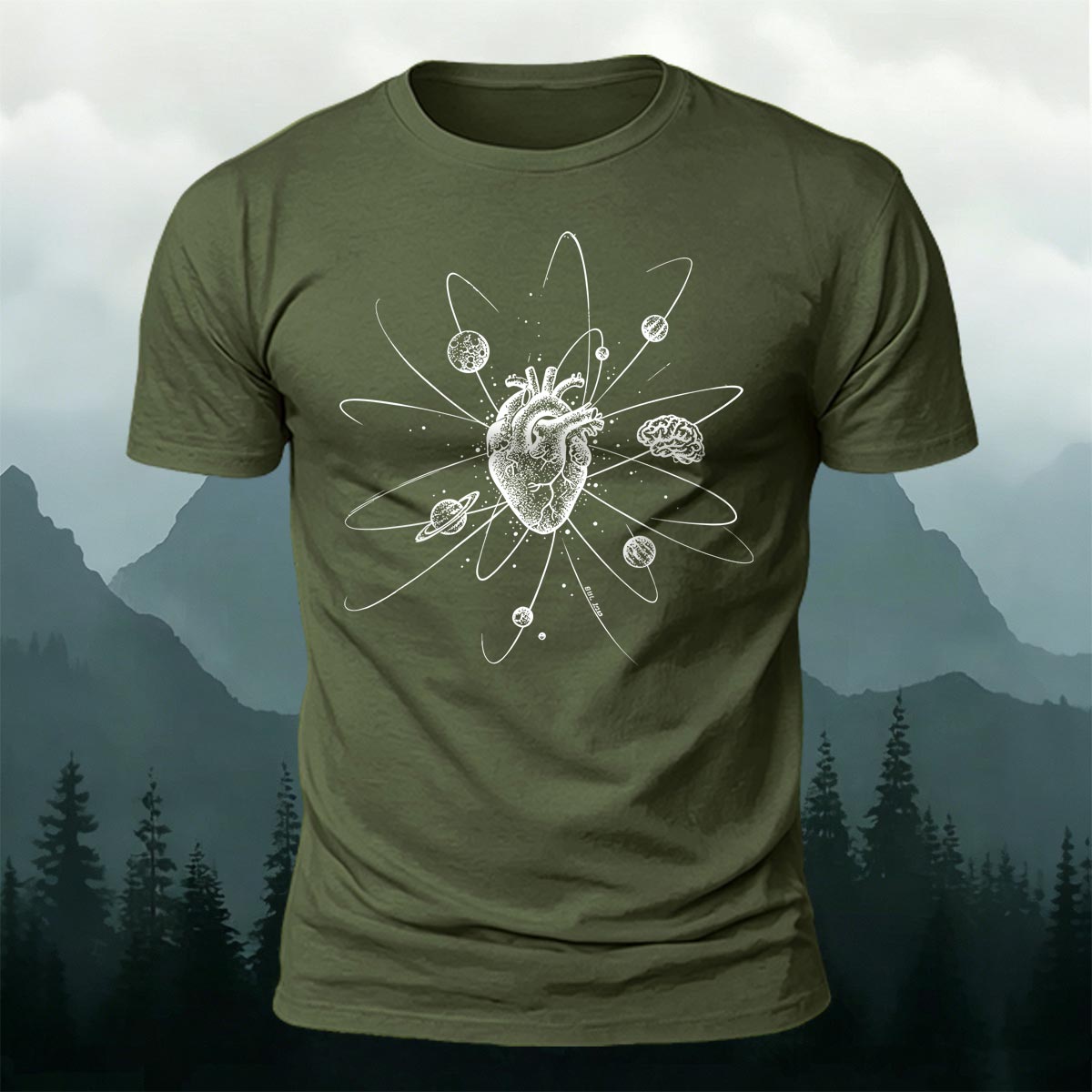 Fun Heart-Printed Casual Cotton T-Shirt