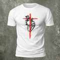Heart Cross Pattern Street Fashion Premium Cotton T-Shirt