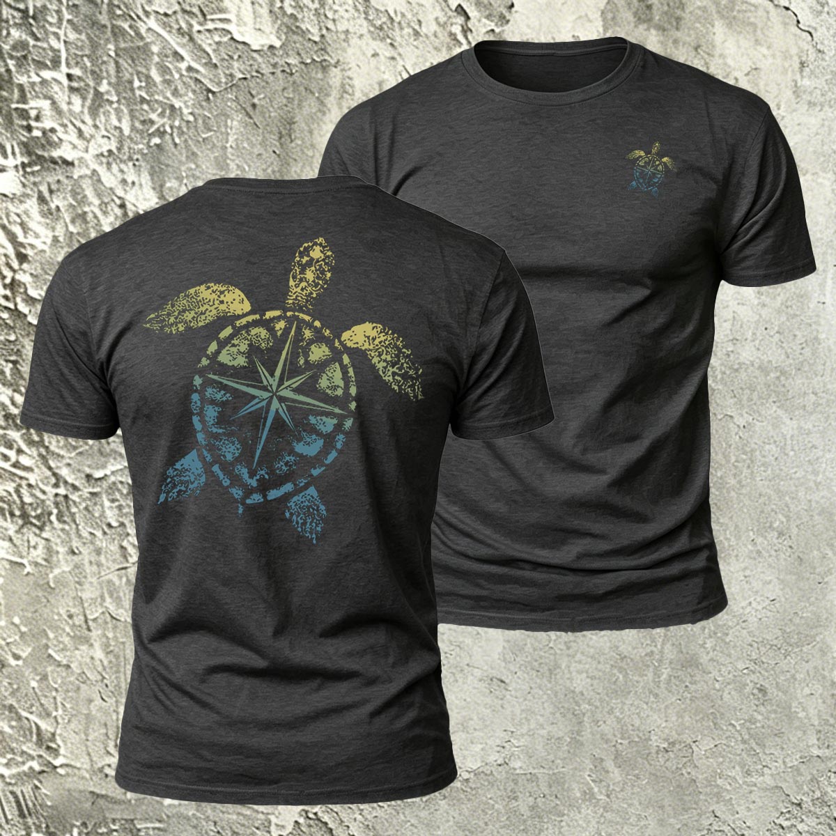 Sea Turtle Pattern Natural Premium Cotton T-Shirt