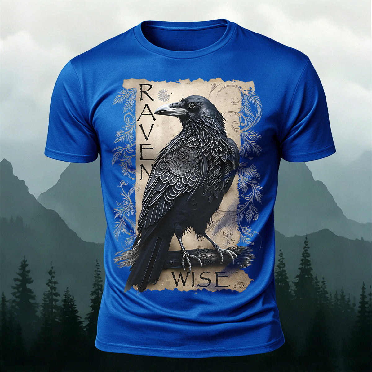 Retro Bird Print Casual Premium Cotton T-Shirt