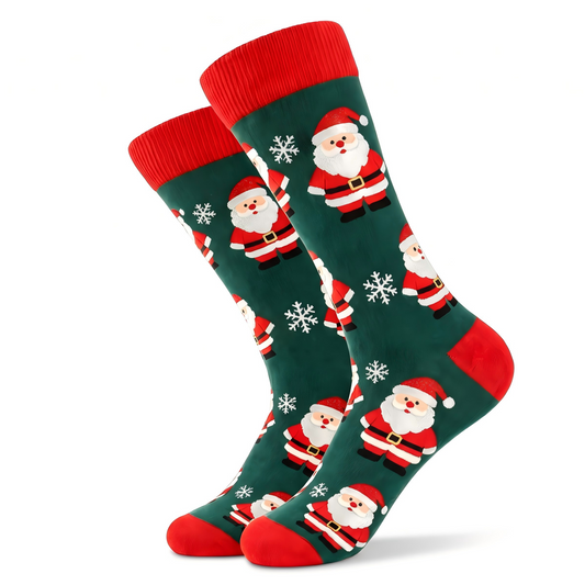 Cotton Blend Santa Print Christmas Socks