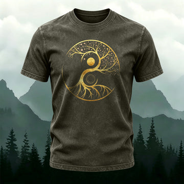 Tree Pattern Print Ultra-soft Fabric Casual T-Shirt