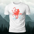 Octopus Cycling Graphic Fun Casual Cotton Tee