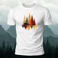 Geometric Mountain Reflection Print Cotton T-Shirt