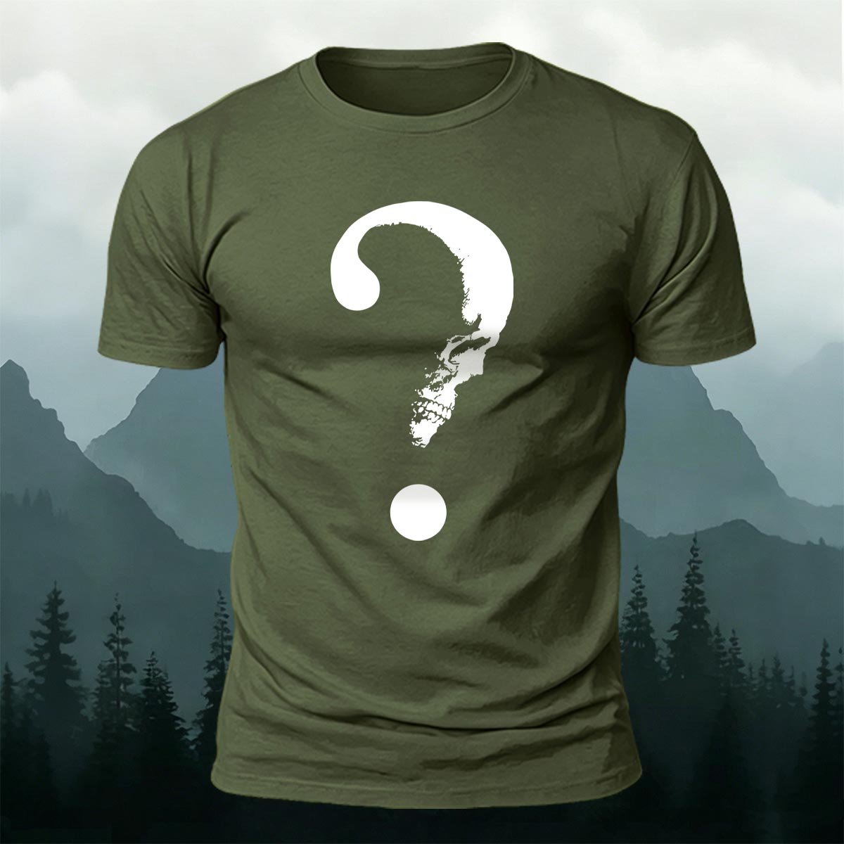 Abstract Question Mark Graphic Minimalist Breathable Tee
