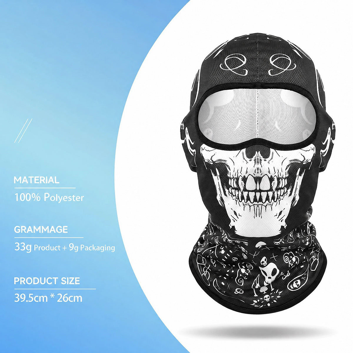Breathable Unique Print and Fun Face Mask Motorcycle Helmet