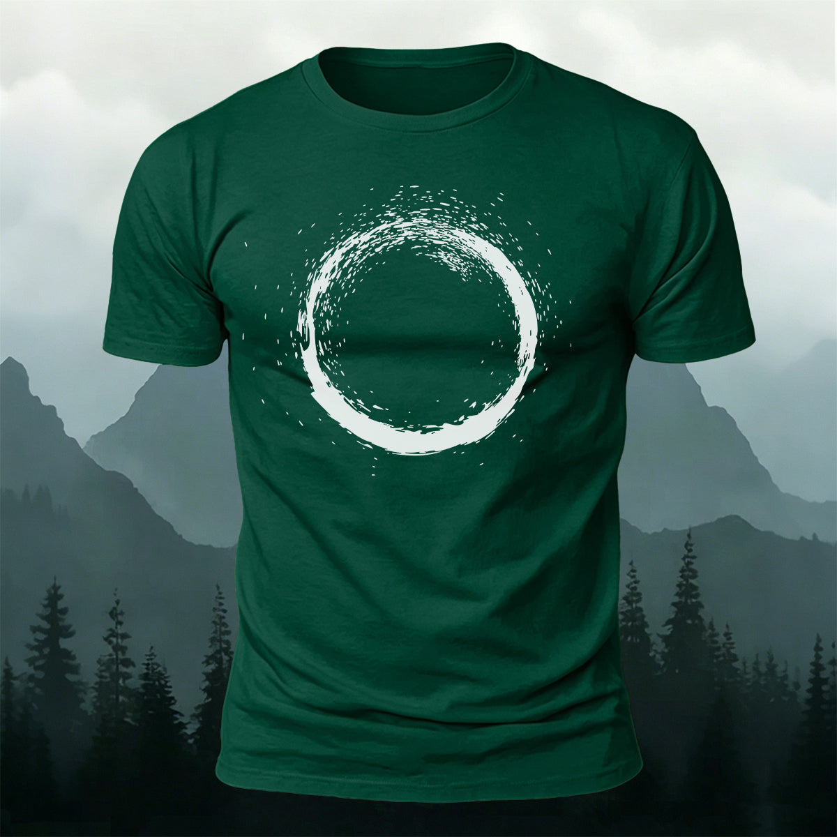 Artistic Zen-Inspired Print Casual Cotton T-Shirt