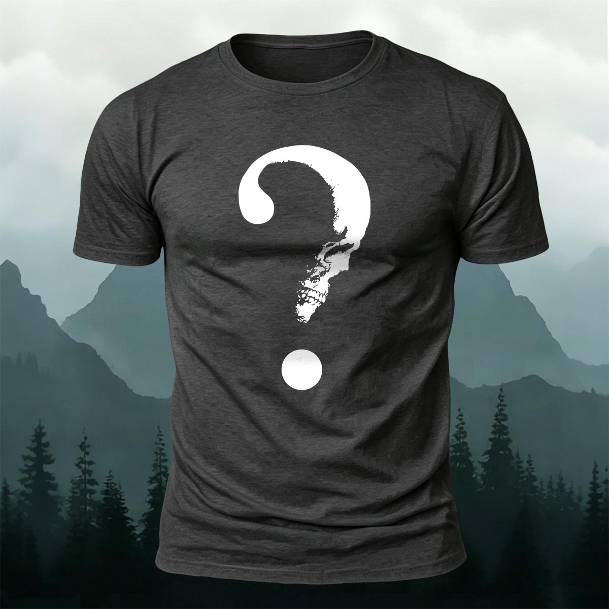 Abstract Question Mark Graphic Minimalist Breathable Tee