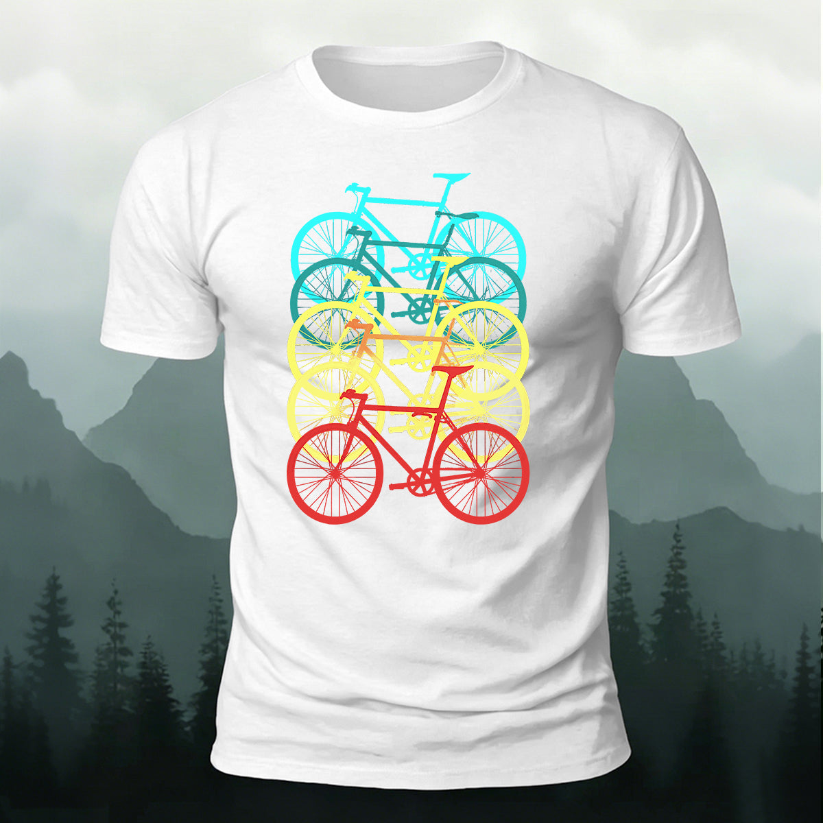 Bicycle Graphic Outdoor Soft Premium Cotton T-Shirt White