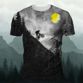 Mountain Sunrise Cycling Print Casual T-Shirt