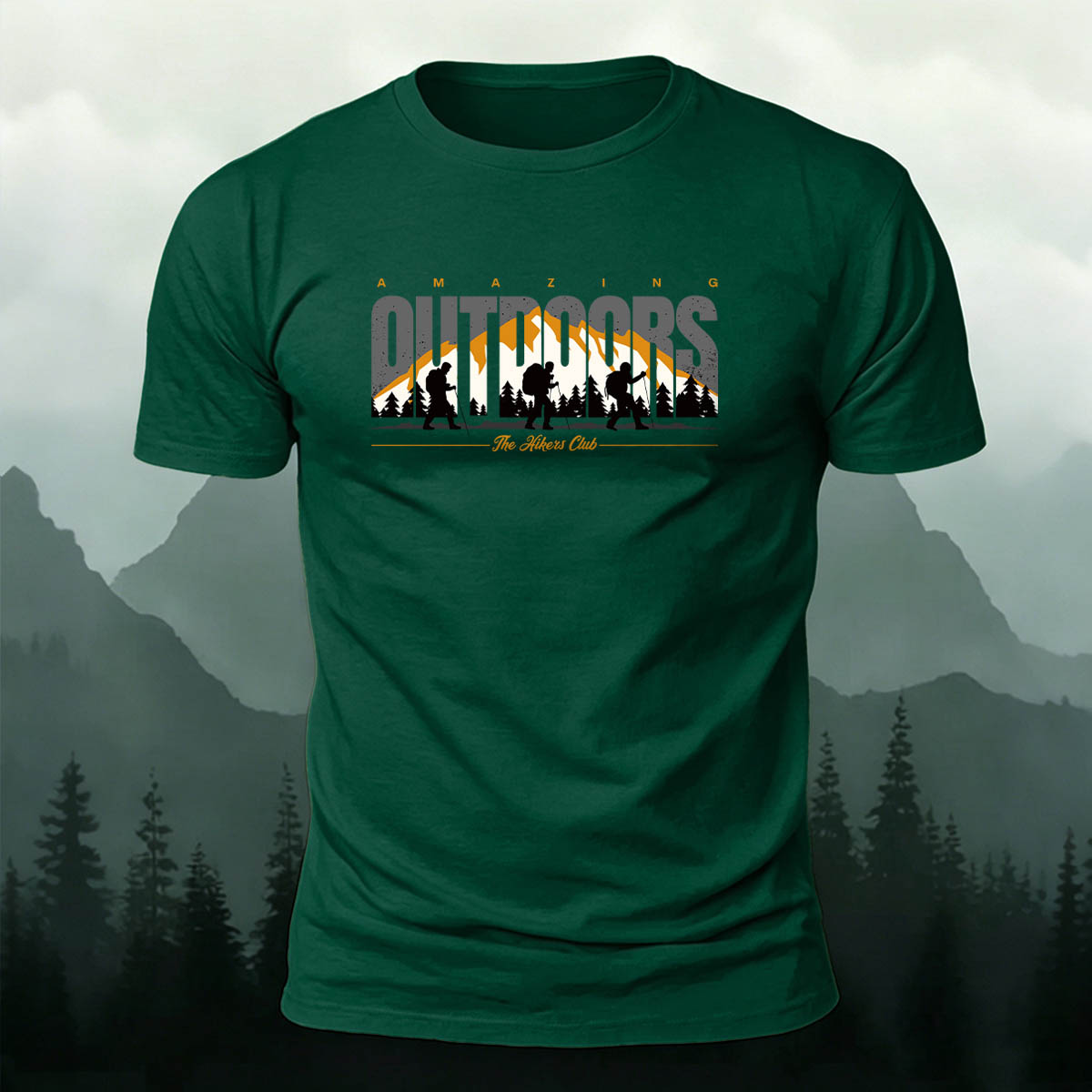 Snow Mountain Expedition Art Print Outdoor Cotton T-Shirt