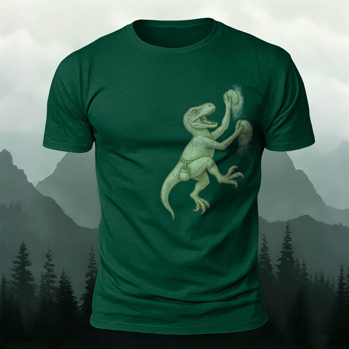 Dinosaur Climbing Fun Print Outdoor Breathable T-Shirt