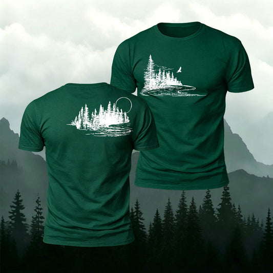 100% Cotton Vintage Nature Landscape Casual Tee