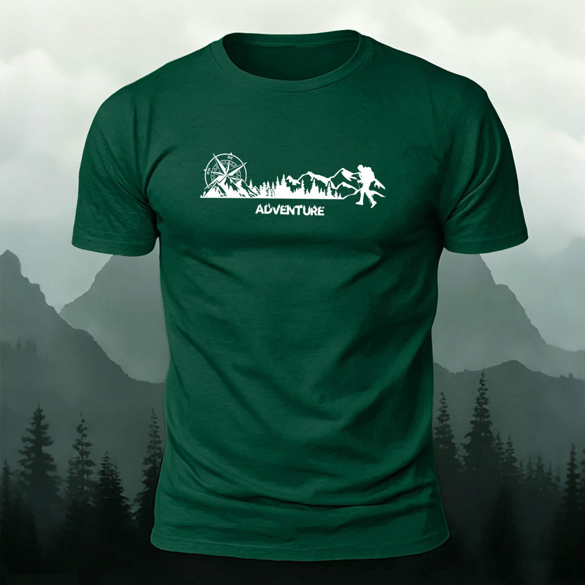 Snow Mountain Climbing Adventure Printed Casual Cotton T-Shirt